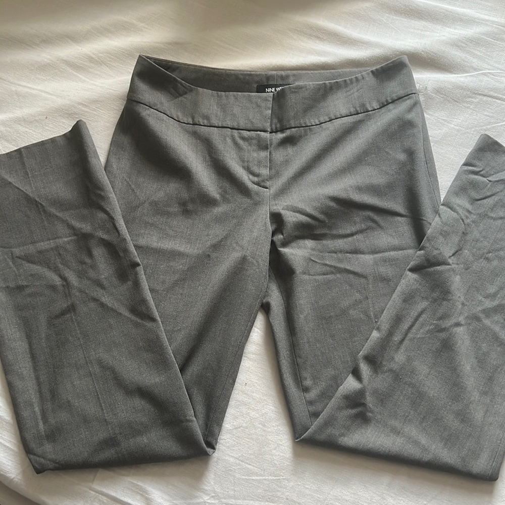 NINE WEST DRESS PANTS GREY STRAIGHT LEG